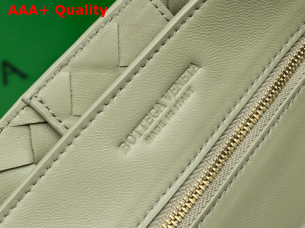 Bottega Veneta Large Andiamo Top Handle Bag in Travertine Intrecciato Lambskin Replica