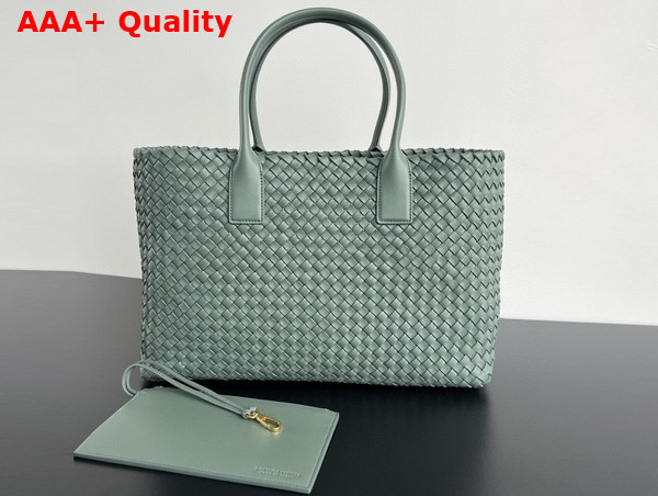 Bottega Veneta Large Cabat Aloe Intreccio Leather Replica