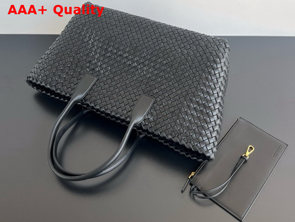 Bottega Veneta Large Cabat Black Intreccio Leather Tote Bag Replica