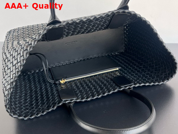 Bottega Veneta Large Cabat Black Intreccio Leather Tote Bag Replica