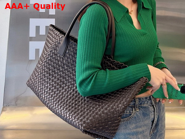 Bottega Veneta Large Cabat Fondant Intreccio Leather Tote Bag Replica