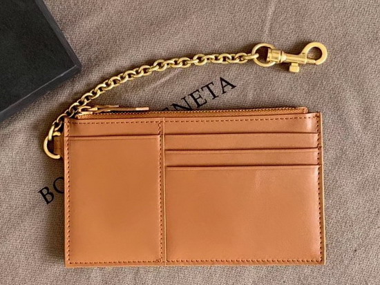 Bottega Veneta Large Card Case in Brown Nappa Lambskin