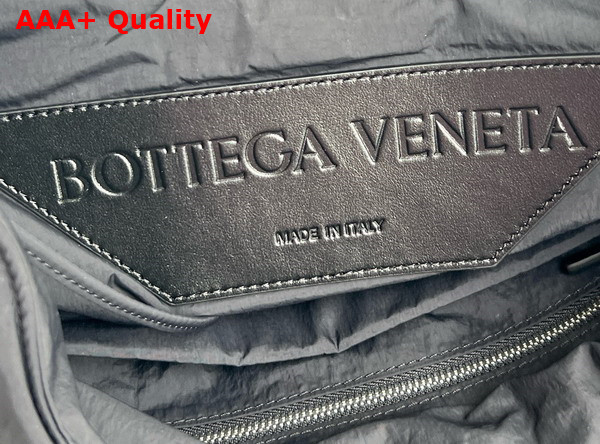 Bottega Veneta Large Crossroad Hobo Bag in Black Lightweight Padded Nylon with Adjustable Intrecciato Leather Strap Replica