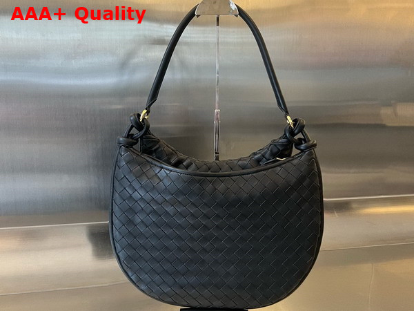 Bottega Veneta Large Gemelli Bag in Black Intrecciato Leather Replica