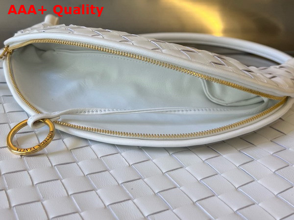 Bottega Veneta Large Gemelli Shoulder Bag in White Intrecciato Leather Replica