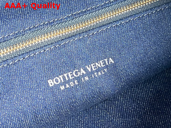 Bottega Veneta Large Hop Bag Abyss Indigo Intrecciato Leather and Denim Shoulder Bag Replica