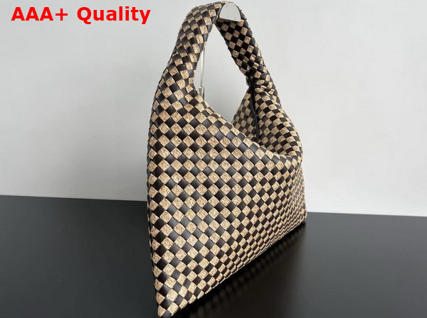 Bottega Veneta Large Hop Bag Fondant Natural Intrecciato Raffia and Leather Replica