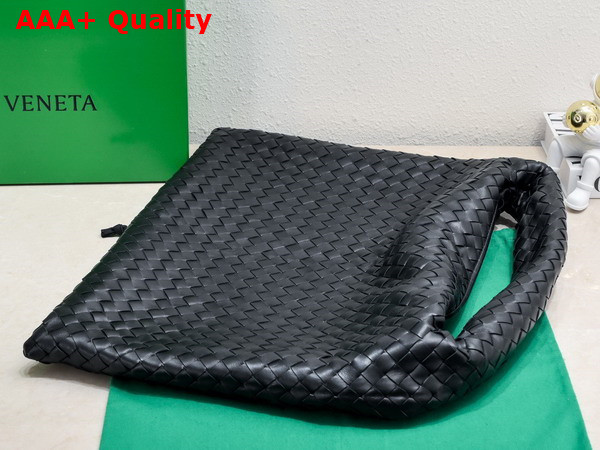 Bottega Veneta Large Hop Bag in Black Intrecciato Calfskin Leather Replica