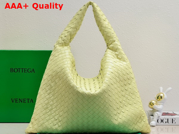 Bottega Veneta Large Hop Bag in Camomile Intrecciato Calfskin Leather Replica