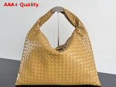 Bottega Veneta Large Hop Bag in Dark Praline Intrecciato Calf Leather Replica