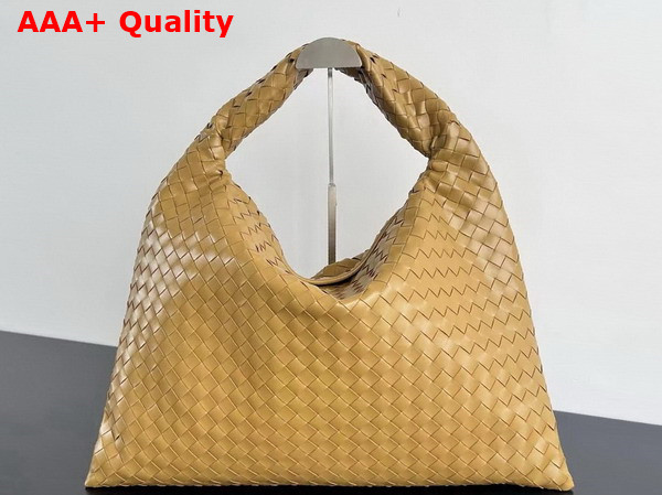 Bottega Veneta Large Hop Bag in Dark Praline Intrecciato Calf Leather Replica