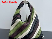 Bottega Veneta Large Hop Bag with Leather Patchwork Stripes Multicolor Replica