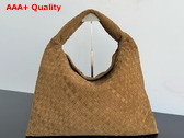 Bottega Veneta Large Hop Brown Intrecciato Suede Leather Replica