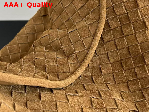 Bottega Veneta Large Hop Brown Intrecciato Suede Leather Replica