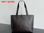 Bottega Veneta Large Intrecciato Zipped Tote Bag in Fondant Intrecciato Leather Replica