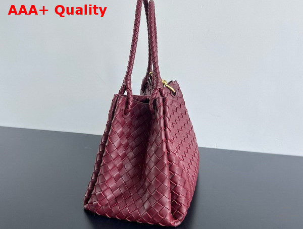 Bottega Veneta Large Parachute Shoulder Bag in Barolo Supple Intrecciato Leather Replica