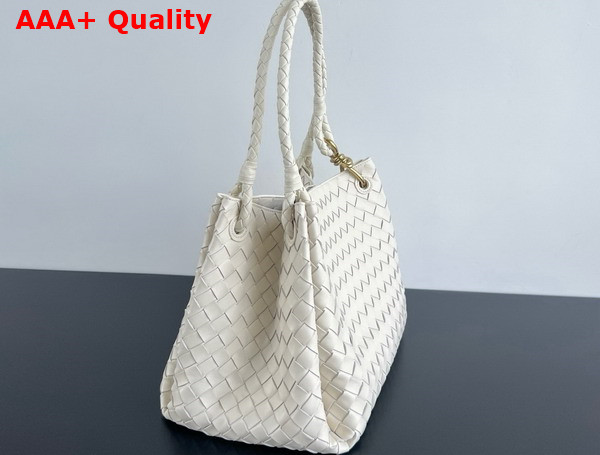 Bottega Veneta Large Parachute Shoulder Bag in Sea Salt Supple Intrecciato Leather Replica