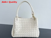 Bottega Veneta Large Parachute Shoulder Bag in Sea Salt Supple Intrecciato Leather Replica