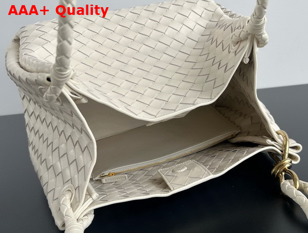 Bottega Veneta Large Parachute Shoulder Bag in Sea Salt Supple Intrecciato Leather Replica