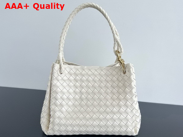 Bottega Veneta Large Parachute Shoulder Bag in Sea Salt Supple Intrecciato Leather Replica