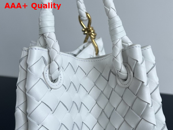 Bottega Veneta Large Parachute Shoulder Bag in White Supple Intrecciato Leather Replica