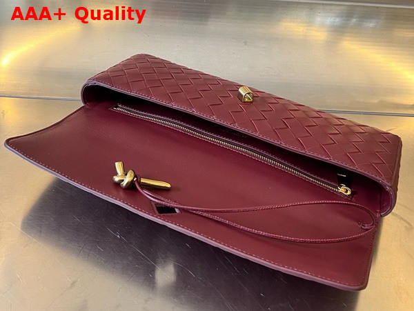 Bottega Veneta Long Clutch Andiamo with Handle Barolo Intrecciato Leather Replica