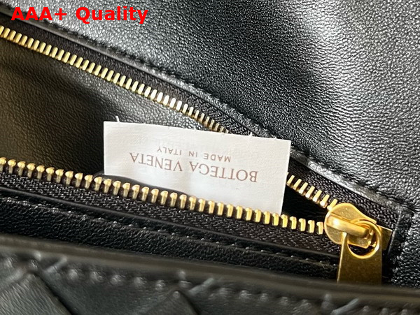 Bottega Veneta Long Clutch Andiamo with Handle Black Intrecciato Leather Replica