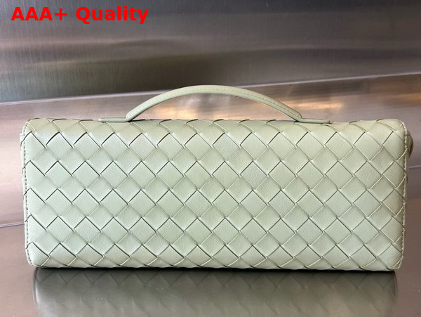 Bottega Veneta Long Clutch Andiamo with Handle Travertine Intrecciato Leather Replica