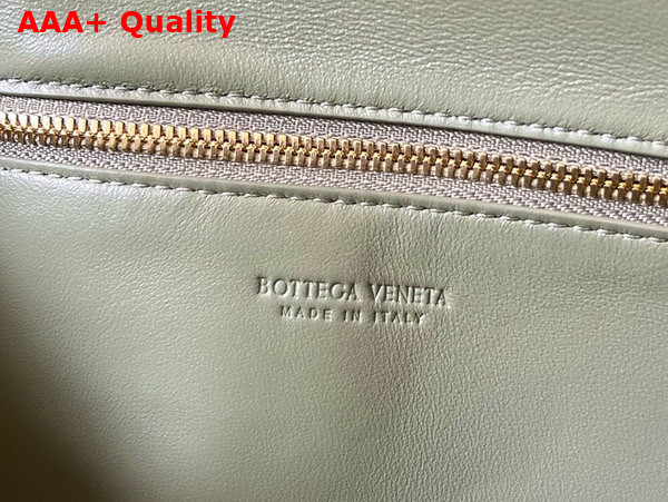 Bottega Veneta Long Clutch Andiamo with Handle Travertine Intrecciato Leather Replica