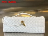 Bottega Veneta Long Clutch Andiamo with Handle White Intrecciato Leather Replica