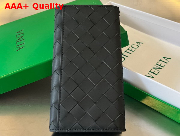 Bottega Veneta Long Intrecciato Wallet in Black Calfskin Replica