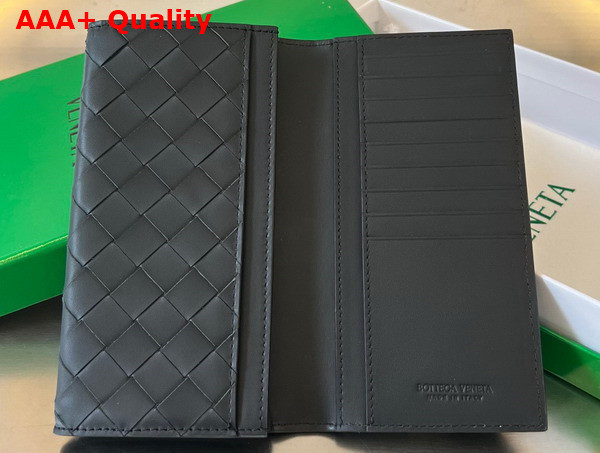 Bottega Veneta Long Intrecciato Wallet in Black Calfskin Replica