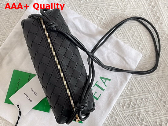 Bottega Veneta Loop Black Small Intrecciato Leather Cross Body Bag Replica