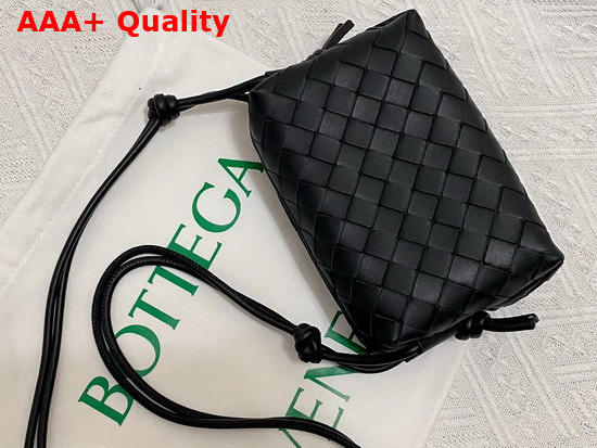 Bottega Veneta Loop Black Small Intrecciato Leather Cross Body Bag Replica