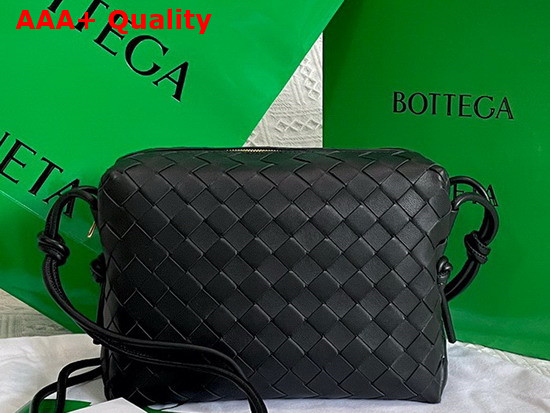 Bottega Veneta Loop Black Small Intrecciato Leather Cross Body Bag Replica