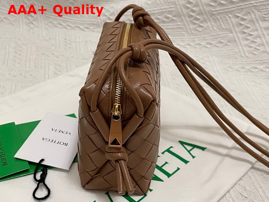 Bottega Veneta Loop Caramel Mini Intrecciato Leather Cross Body Bag Replica