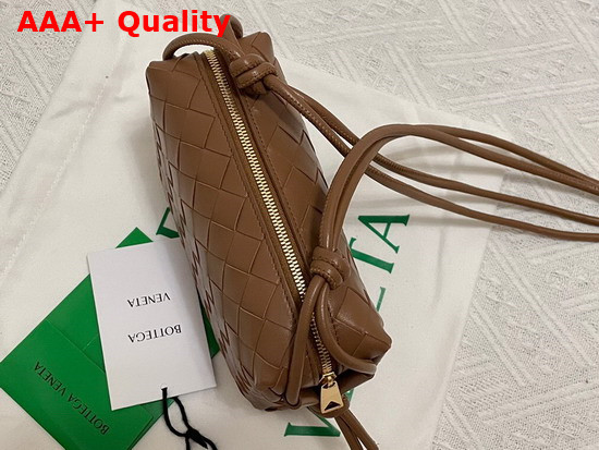 Bottega Veneta Loop Caramel Mini Intrecciato Leather Cross Body Bag Replica