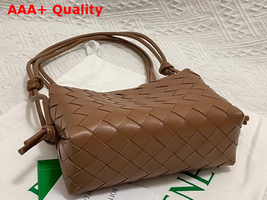 Bottega Veneta Loop Caramel Mini Intrecciato Leather Cross Body Bag Replica