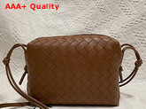 Bottega Veneta Loop Caramel Small Intrecciato Leather Cross Body Bag Replica