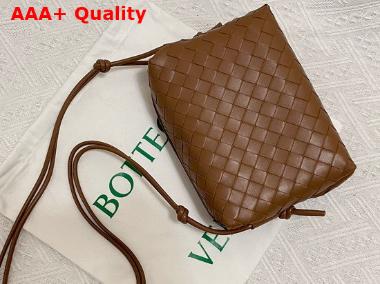 Bottega Veneta Loop Caramel Small Intrecciato Leather Cross Body Bag Replica