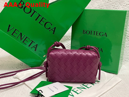 Bottega Veneta Loop Cinnabar Mini Intrecciato Leather Cross Body Bag Replica