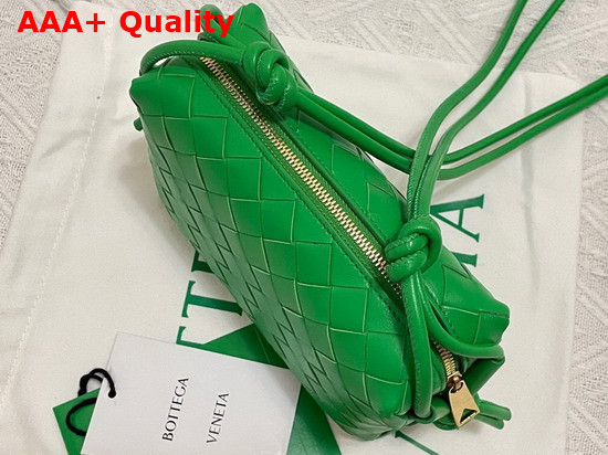 Bottega Veneta Loop Parakeet Mini Intrecciato Leather Cross Body Bag Replica