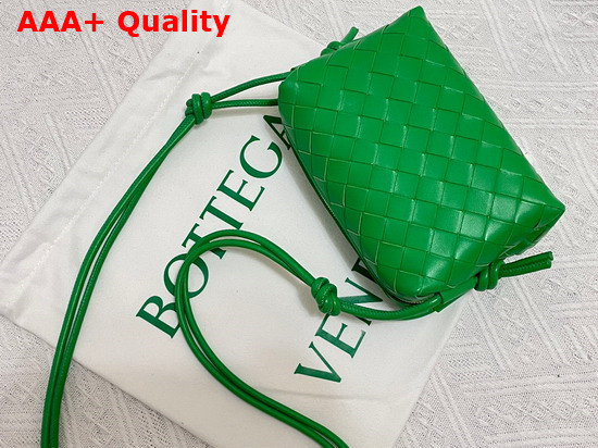 Bottega Veneta Loop Parakeet Mini Intrecciato Leather Cross Body Bag Replica