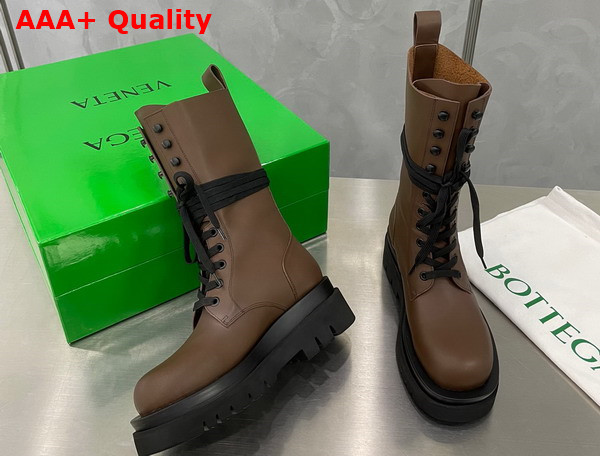 Bottega Veneta Lug Lace Up Boot Brown Replica