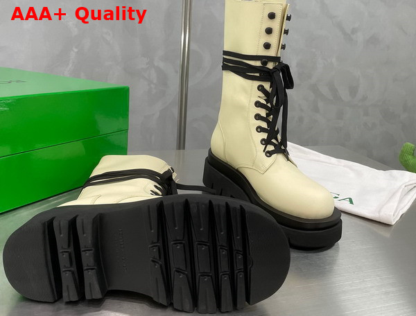 Bottega Veneta Lug Lace Up Boot Sea Salt Black Replica