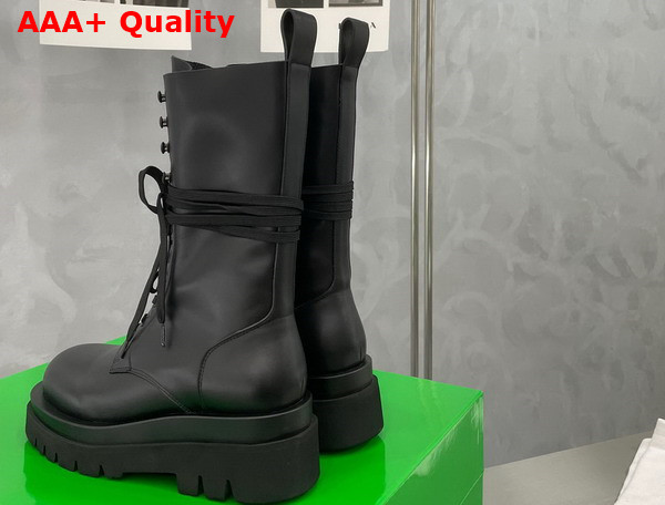 Bottega Veneta Lug Lace Up Boot in Black Replica