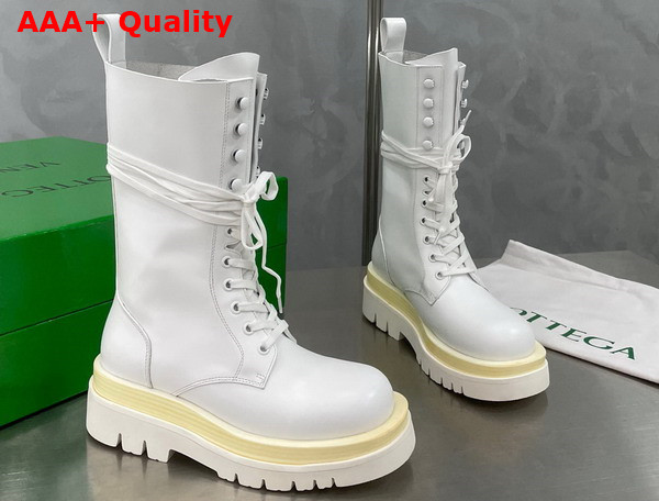 Bottega Veneta Lug Lace Up Boot in White Replica