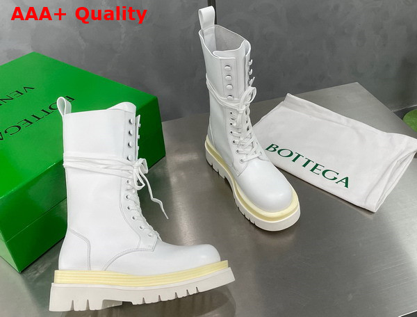 Bottega Veneta Lug Lace Up Boot in White Replica