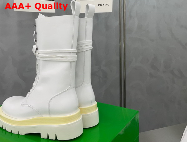 Bottega Veneta Lug Lace Up Boot in White Replica