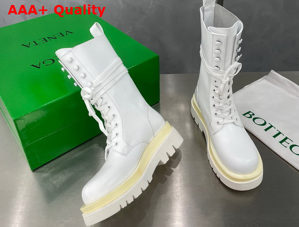 Bottega Veneta Lug Lace Up Boot in White Replica